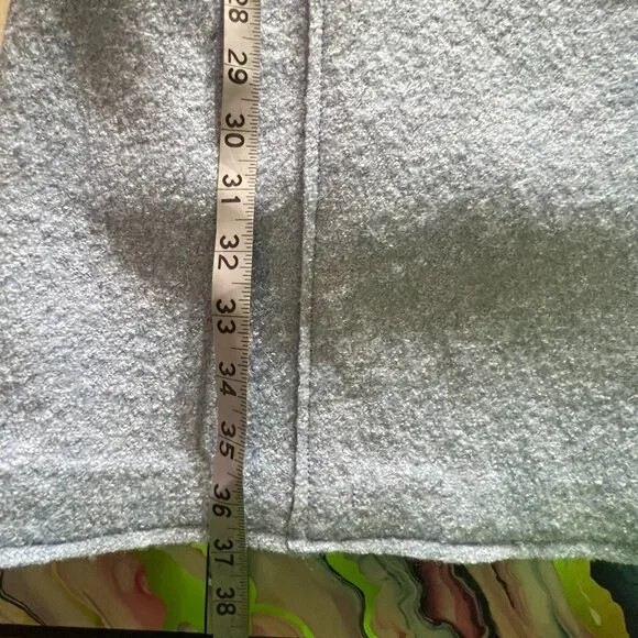 JOIE Medium Women Blue Wool Blend Hooded Open Front Stylish Midi Trench Overcoat - Picture 9 of 10